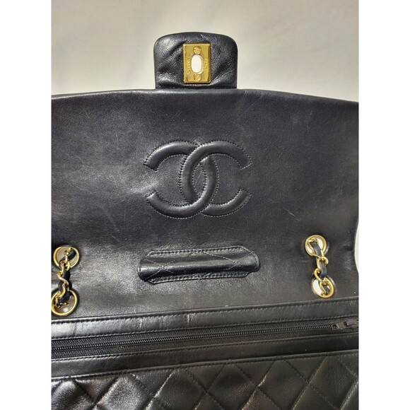CHANEL MATELASSE 34 Single Flap Double Chain Shoulder Bag Lambskin - Picture 16 of 16